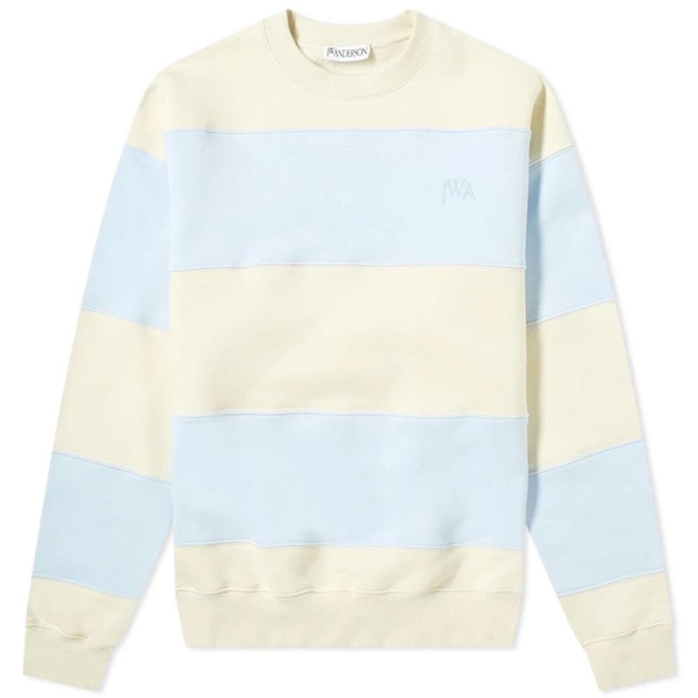 JW Anderson Cream and Blue Striped Sweatshirt